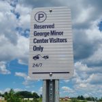 Look for the correct signage for visitor parking